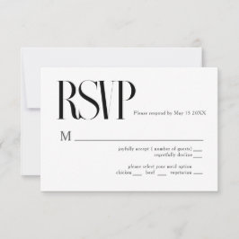 Tarjeta RSVP de boda de Moda minimalista