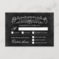 Tarjeta RSVP de boda de Moda rusa - Negro