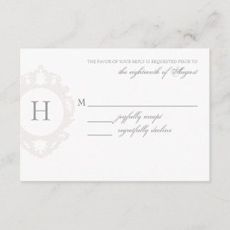 Tarjeta RSVP de Boda de Monograma de personalizabl