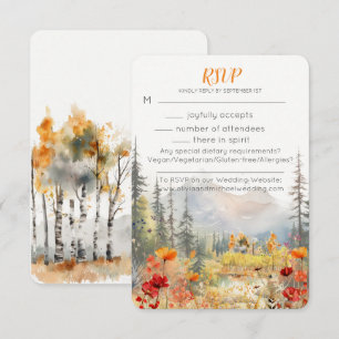 Tarjeta RSVP de Boda de Montaña Caída