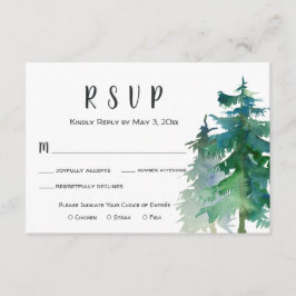 Tarjeta RSVP de Boda de Montaña con opción de cena