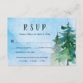 Tarjeta RSVP de Boda de Montaña con opción de cena