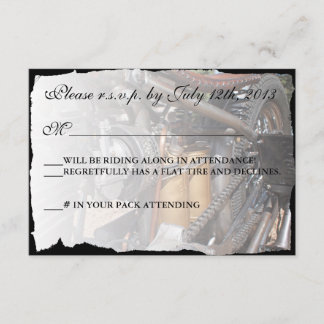 Tarjeta RSVP de Boda de Motociclismo de personaliz