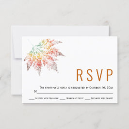 Tarjeta RSVP de boda de naranja de impresión de ho