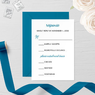 Tarjeta RSVP de Boda de Nieve Azul minimalista