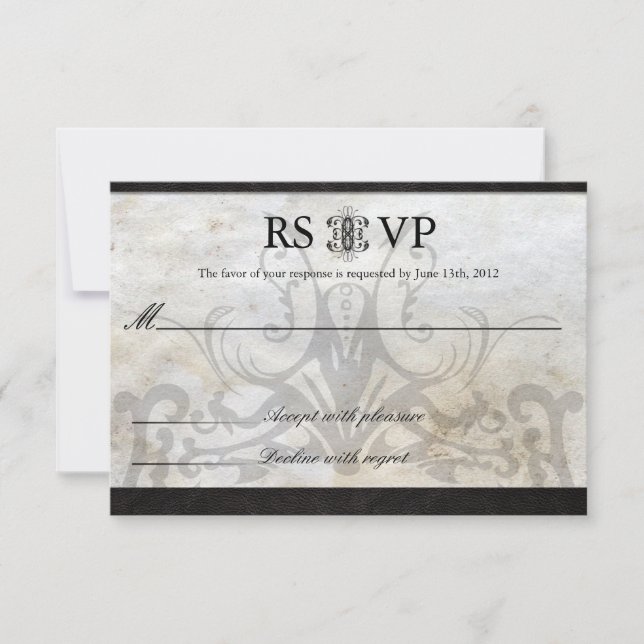Tarjeta RSVP de Boda de nudo gaélico celta (Anverso)