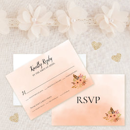 Tarjeta RSVP de Boda de Ombre Delight Peach
