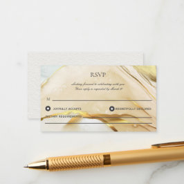 Tarjeta RSVP de Boda de Oro de Tinta Alcohólica ca