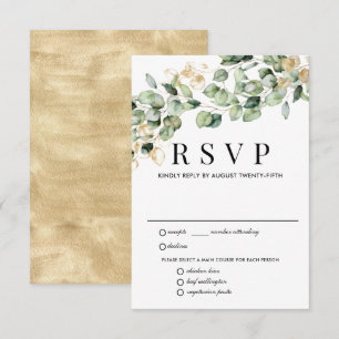 Tarjeta RSVP de Boda de Oro Eucalyptus, Opciones d