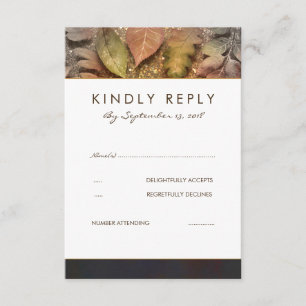 Tarjeta RSVP de Boda de Oro Fall