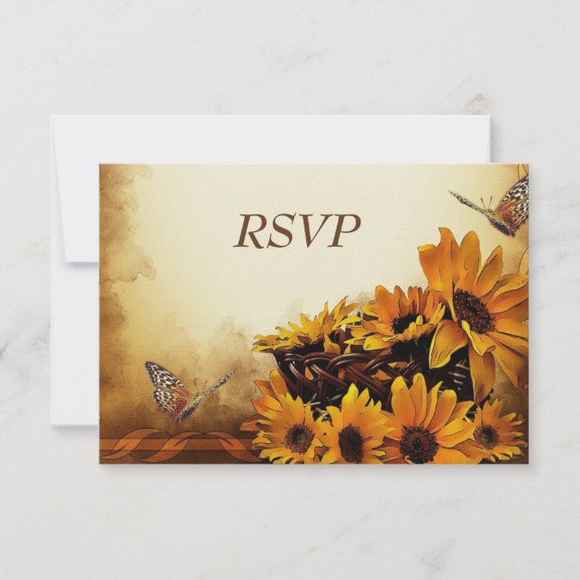 Tarjeta RSVP de boda de otoño (Anverso)