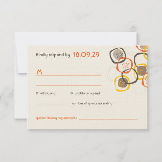 Tarjeta RSVP de Boda de Otoño de Árbol de naranja