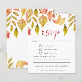 Tarjeta RSVP de boda de otoño de presupuesto