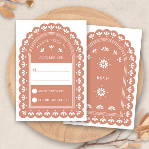 Tarjeta RSVP de Boda de Otoño del Arco de Cotta de