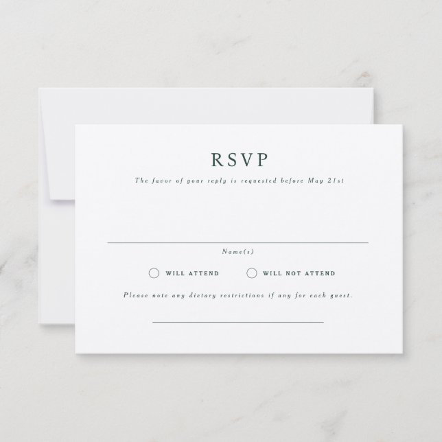 Tarjeta RSVP de boda de paisajes formales Parker (Anverso)
