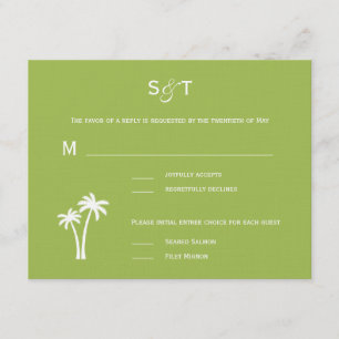 Tarjeta RSVP de Boda de Palmeras - Lime