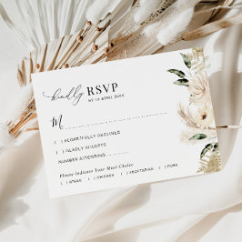 tarjeta RSVP de boda de pampas verde sabio