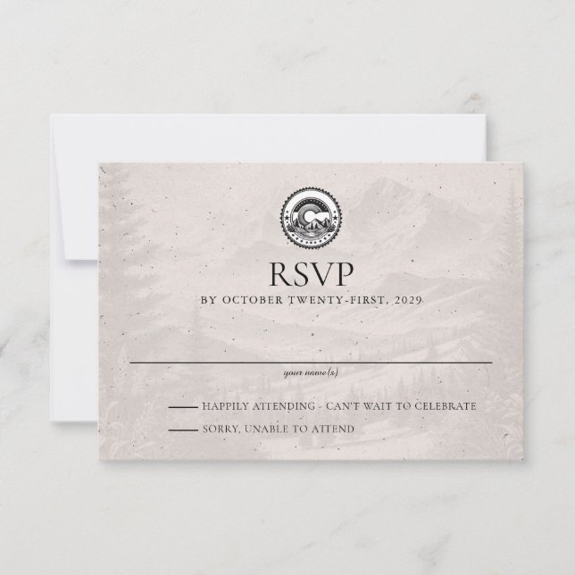 Tarjeta RSVP de Boda de Pasaporte de Colorado (Anverso)