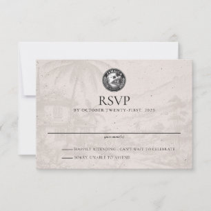 Tarjeta RSVP de boda de pasaporte de Jamaica