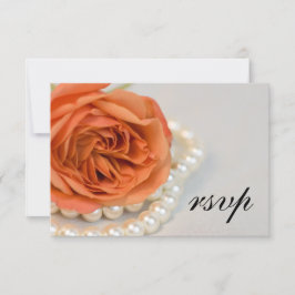 Tarjeta RSVP de Boda de Perlas Blancas y Rosa nara