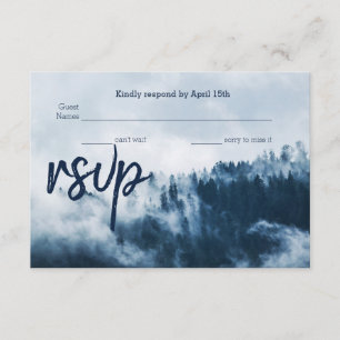 Tarjeta RSVP de Boda de Pines de Montaña de Invier