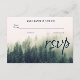 Tarjeta RSVP de Boda de Pines de Montaña de Invier