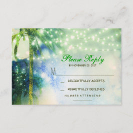 tarjeta RSVP de boda de playa