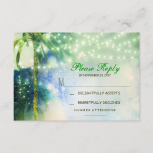 tarjeta RSVP de boda de playa