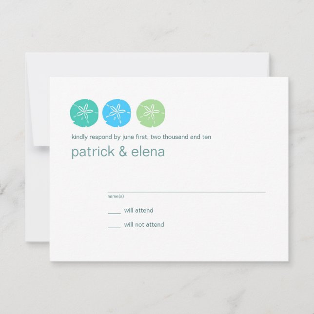 Tarjeta RSVP de boda de playa (Anverso)