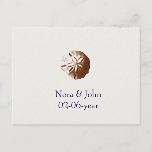 tarjeta Rsvp de boda de playa (Anverso)