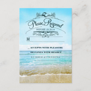 Tarjeta RSVP de boda de playa