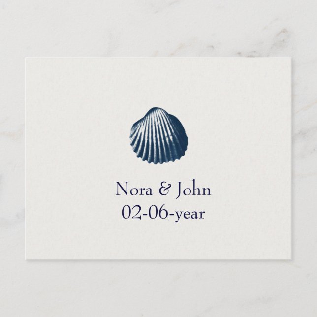 tarjeta Rsvp de boda de playa (Anverso)