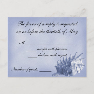 Tarjeta RSVP de Boda de Playa (azul oscuro)