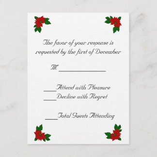 Tarjeta RSVP de Boda de Poinsettia