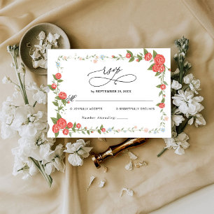 Tarjeta RSVP de boda de presupuesto