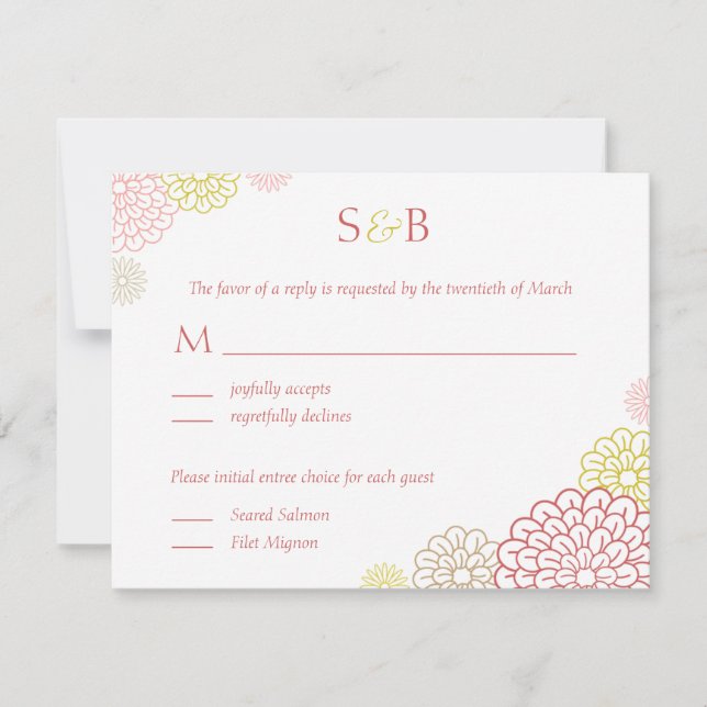 Tarjeta RSVP de boda de primavera (Anverso)