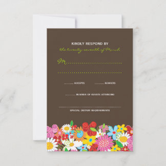 Tarjeta RSVP de Boda de Primavera Jardín de Flores