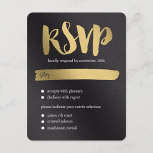 Tarjeta RSVP de boda de promesa brillante