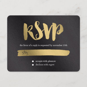 Tarjeta RSVP de boda de promesa brillante