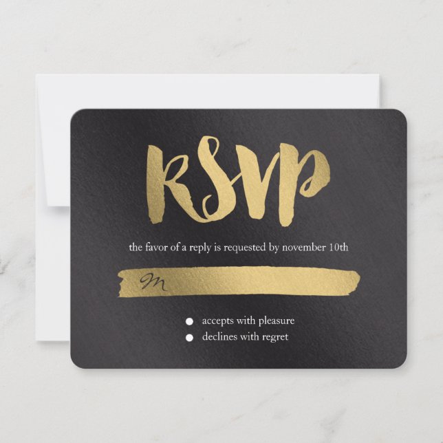 Tarjeta RSVP de boda de promesa brillante (Anverso)