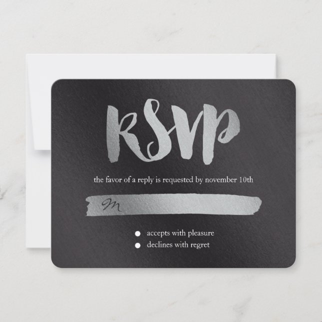 Tarjeta RSVP de boda de promesa brillante (Anverso)
