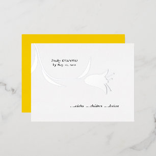 TARJETA RSVP DE BODA DE RELIEVE METALIZADO MOD