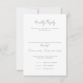 Tarjeta RSVP de boda de retrato de Langley
