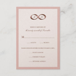 Tarjeta RSVP de Boda de Rosa de Oro Infinity Hand 