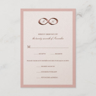 Tarjeta RSVP de Boda de Rosa de Oro Infinity Hand 