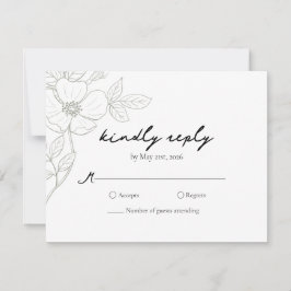 Tarjeta RSVP de boda de Rosa salvaje