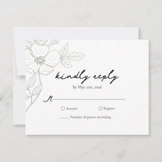 Tarjeta RSVP de boda de Rosa salvaje