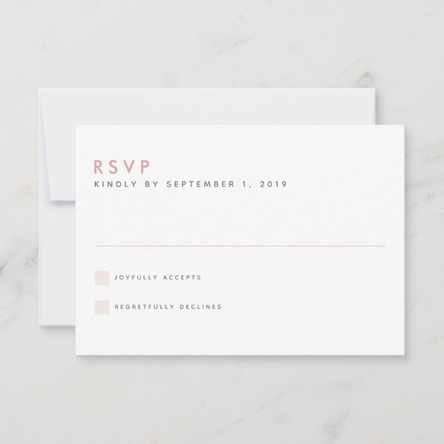 Tarjeta RSVP de boda de Rubor (Anverso)