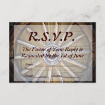 Tarjeta RSVP de Boda de Ruedas de Wagon del Suroes