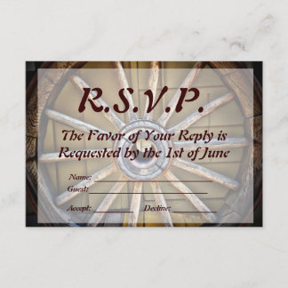 Tarjeta RSVP de Boda de Ruedas de Wagon del Suroes